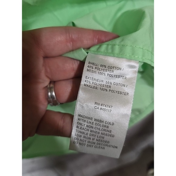 World Wide Sportsman Neon Green Vented Fishing Button Down Shirt Men's Size XL - Picture 6 of 6